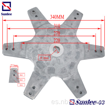 Placa de brida hexagonal para lavadora completamente automática